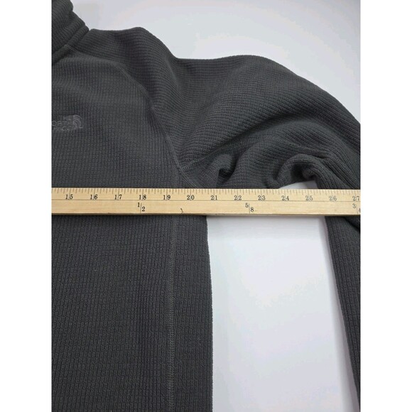 The North Face Fleece Sweater Mens Size M Dk Gray Long Sleeve 1/4 Zip Mid Layer - Picture 5 of 6